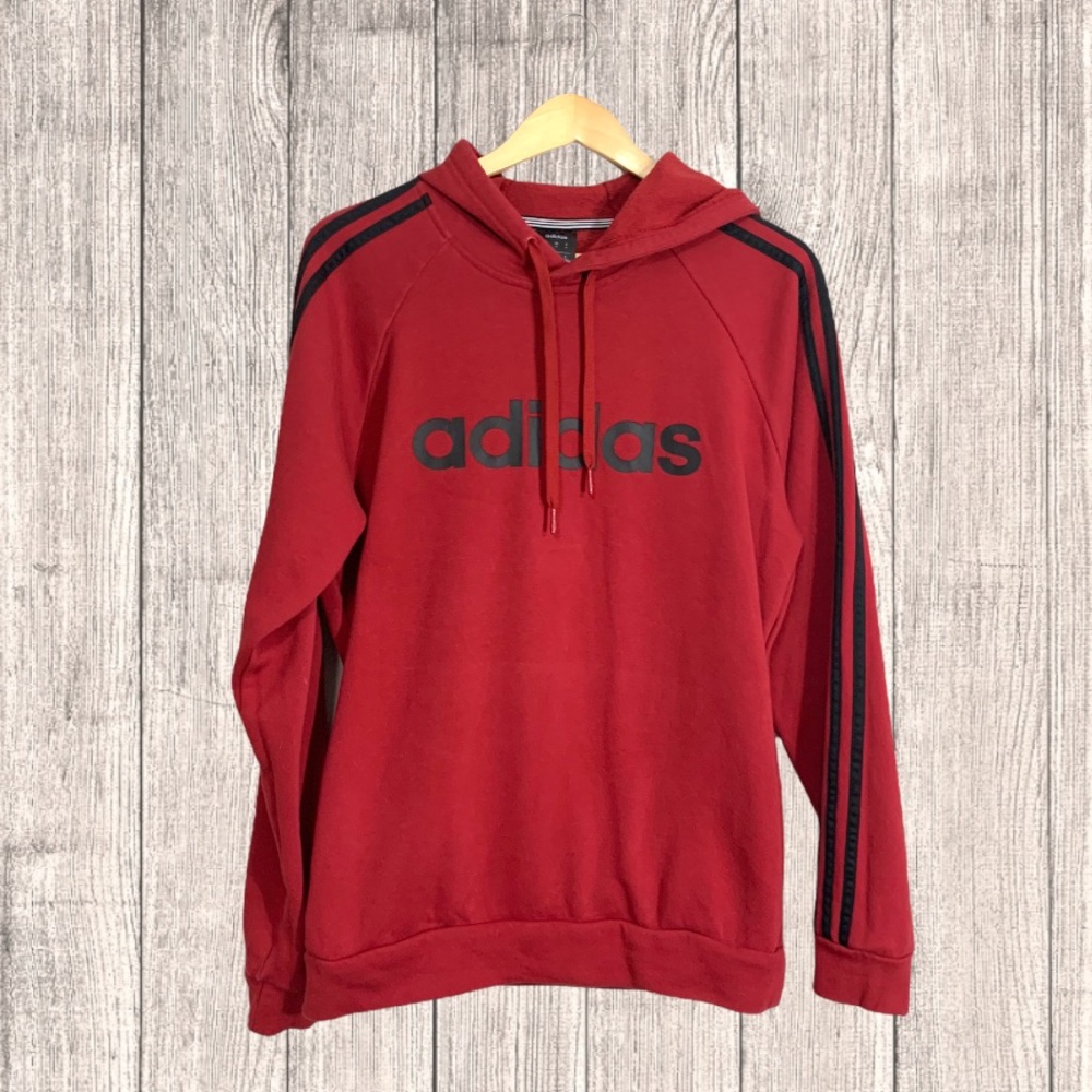 Red Adidas Hoodie- Size Medium